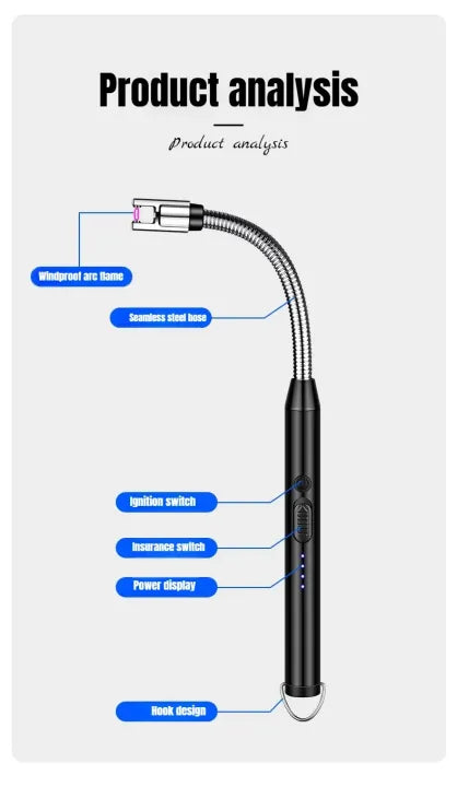 Electric Kitchen Lighter ⚡🕯️ – Safe, Rechargeable & Windproof